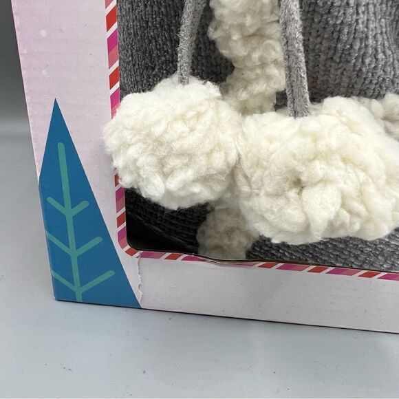 Totes Women’s Memory Foam Knitted Bootie with Poms Poms Slippers - Picture 4 of 5